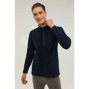 KINETIX Zippered Collar Fleece 2pr Navy Blue Men's Fleece