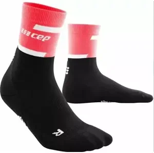 Dámské kompresní ponožky CEP  Mid Cut Pink/Black