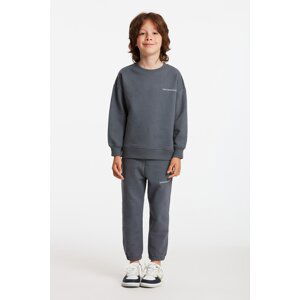 GRIMELANGE Majuro Boy's Embroidered Dark Gray Tracksuit Se