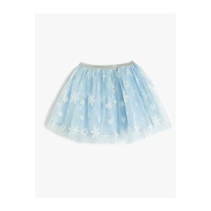 Koton Tutu Skirt Snowflake Pattern, Lurex, Elastic Waist.