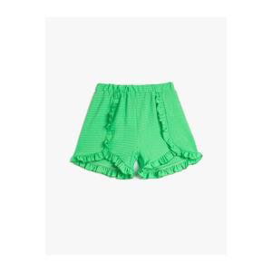 Koton Shorts with Frills. Comfortable cut, with an elasticated waist, textured texture.