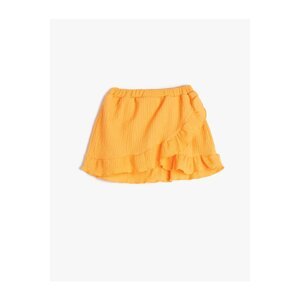 Koton Skirt With Frills, Wrapped Waist With Elasticated Texture.