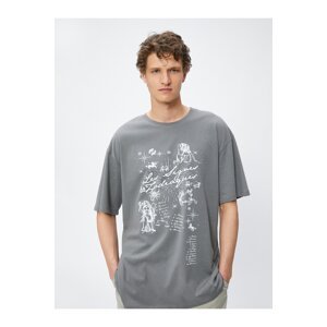 Koton Oversize T-Shirt Astrology Theme with Printed Crewneck Cotton