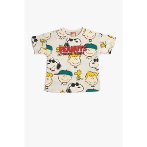 Koton Baby Boy Snoopy Licensed Short Sleeve Crewneck T-Shirt 3smb10372tk