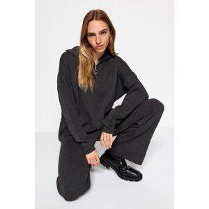 Trendyol Anthracite Wide Fit Knitwear Top and Bottom Set