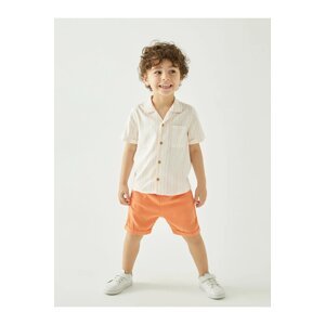 LC Waikiki LCW Baby Short Sleeve Striped Baby Boy Shirt and Shorts 2-Set