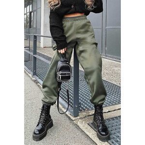 Madmext Mad Girls Khaki oversize dámská tepláková souprava s elastickými nohavicemi MG324