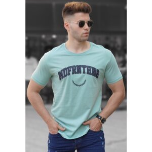 Madmext Printed Men's Turquoise T-Shirt 5267