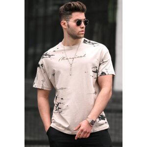 Madmext Beige Over Fit Men's T-Shirt 5207