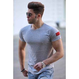 Madmext Torn Detailed Gray T-Shirt 2883