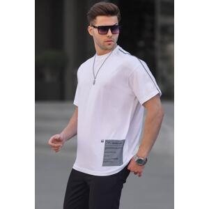 Madmext White Printed Over Fit Men's T-Shirt 6111