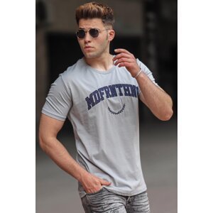 Madmext Men's Gray Printed T-Shirt 5267
