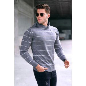 Madmext Men's Gray Hoodie Sweater 5623