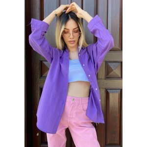 Madmext Mad Girls Purple Oversized Shirt