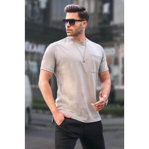 Madmext Gray Dyed Basic Men's T-Shirt with Pocket 6078