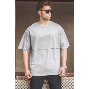 Madmext Men's Gray Oversized Printed T-Shirt 5250