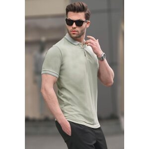 Madmext Almond Green Regular Fit Men's Polo Neck T-Shirt 6105