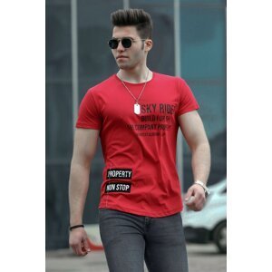 Madmext Claret Red Men's Printed T-Shirt 4457