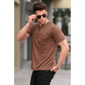 Madmext Brown Basic T-Shirt with Pocket 5880