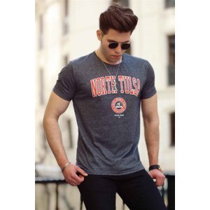 Madmext Anthracite Men's Printed T-Shirt 4519