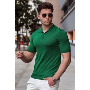 Madmext Men's Green Polo Collar Knitwear T-Shirt 5078