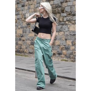 Madmext Mint Green Straight Fit Cargo Pants