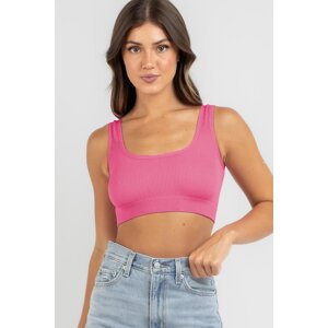 Madmext Pink Straps Basic Crop Top Blouse