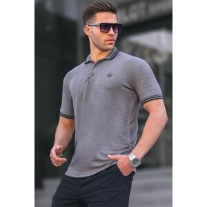 Madmext Smoked Men's Basic Regular Fit Polo Neck T-Shirt 6100