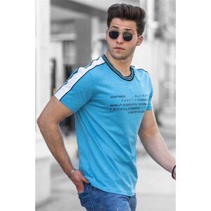 Madmext Printed Men's Turquoise T-Shirt 4530