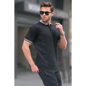 Madmext Black Men's Regular Fit Polo Neck T-Shirt 6105