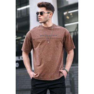 Madmext Men's Brown Printed Oversized T-Shirt