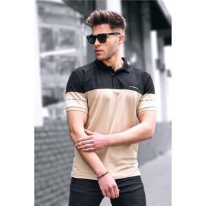 Madmext Men's Basic Beige Polo Neck Men's T-Shirt