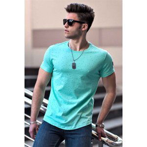 Madmext Torn Detailed Turquoise T-Shirt 2883