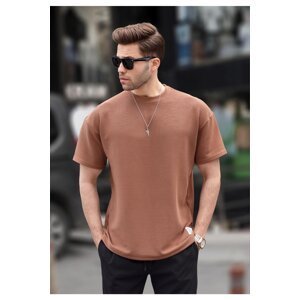 Madmext Brown Oversized Basic Men's T-Shirt 6127