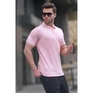 Madmext Pink Men's Regular Fit Polo Neck T-Shirt 6105