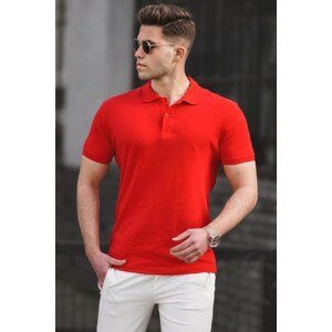 Madmext Basic Burgundy Polo Collar Men's T-Shirt 5101