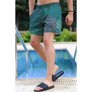 Madmext Dot Pattern Green Swimming Shorts 2950