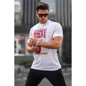 Madmext White Printed Men's Regular Fit T-Shirt 5812