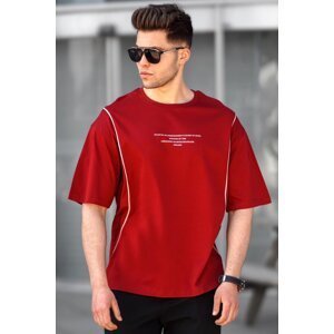 Madmext Maroon Men's Oversize T-Shirt 5234