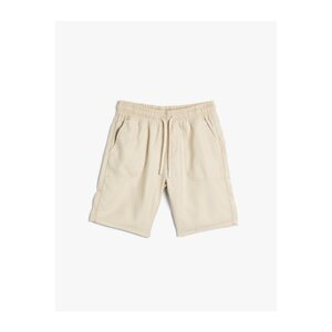 Koton Shorts with Tie Waist Pocket Rayon Fabric Tencel™
