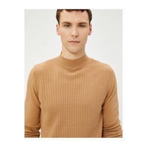 Koton Half Turtleneck Sweater Knitwear Textured Slim Fit Long Sleeves