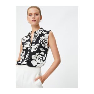 Koton Floral Shirt Sleeveless with Buttons Viscose
