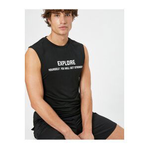 Koton Sports Tank Top Motto Printed Crew Neck Sleeveless