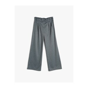 Koton Wide Leg Trousers Pleated Button Closure with Pocket.