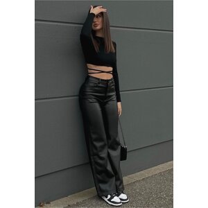 Madmext Mad Girls Black Leather Pants