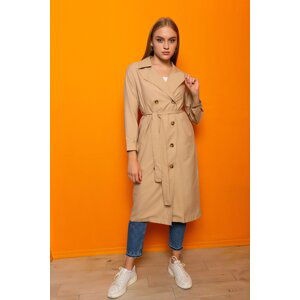 HAKKE Double Breasted Neck Trench Coat