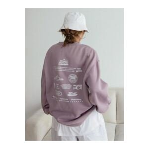 Know Women's Lilac Purple Bright Future Printed Crew Neck Sweatshirt