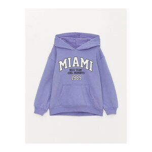 LC Waikiki Girls' Printed Long Sleeve Hoodie