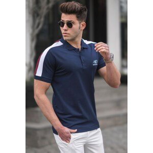 Madmext Navy Blue Polo Collar Men's T-Shirt 5215