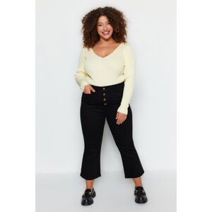 Džíny Trendyol Curve Black Culotte Fit